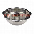 s/s steamboat Partition 3 grids with Central Semicircle net hole hot pot 