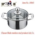 Stainless steel pot，tri ply material steamboat hot pot 2