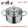 Stainless steel pot，tri ply material steamboat hot pot