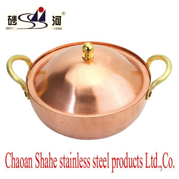 copper hot pot cooker with copper lid