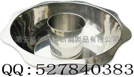 Stainless Steel Lotus Shape Shabu Shabu Pan with Central pot cooking ware 2