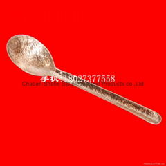 Hammer point copper spoon 