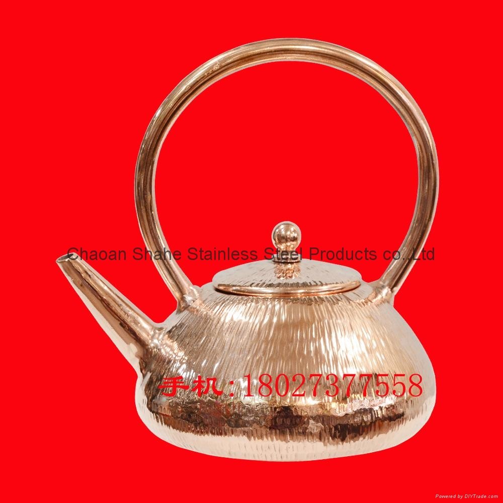 Chaoshan Gongfu Tea Set--Handmade hammer line pure copper water pot