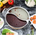 Hot sale cook ware Stretch Stainless Steel Yin yang Hot Pot With Glass Lid