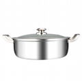 Hot sale cook ware Stretch Stainless Steel Yin yang Hot Pot With Glass Lid