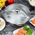 Hot sale cook ware Stretch Stainless Steel Yin yang Hot Pot With Glass Lid