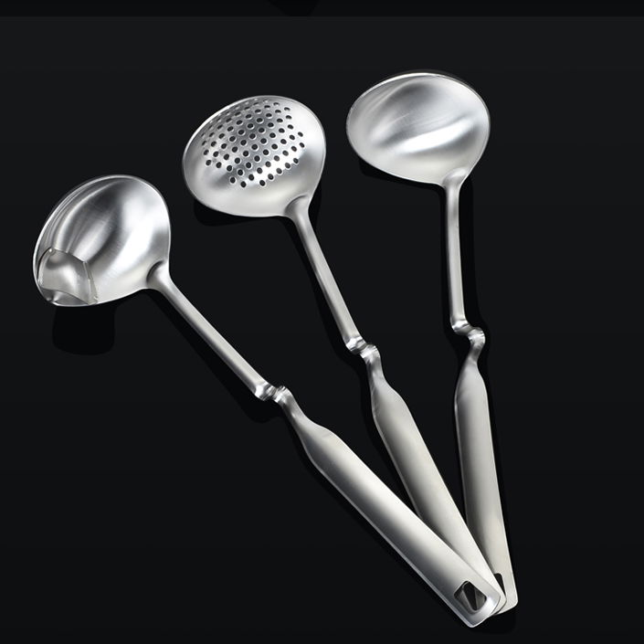 Tableware stainless steel slotted spoon soup spoon strainer ladle colander 4