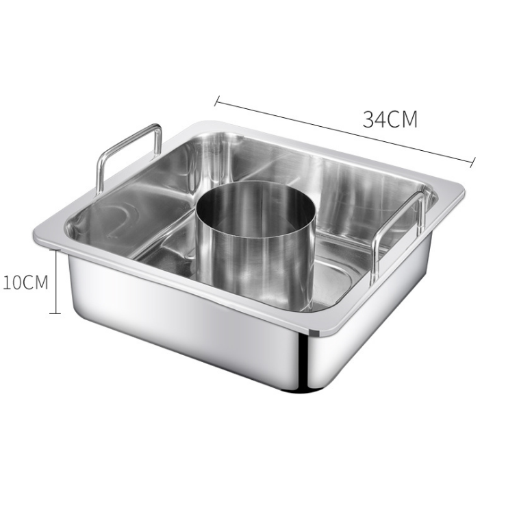 Cooking ware induction cooker divided stainless steel hot pot with inner pot 