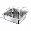 Cooking ware induction cooker divided stainless steel hot pot with inner pot  2