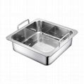 Stainless steel Square Basin separated into T-style hot pot Cooking Utensils