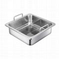 Stainless steel Square Basin separated into T-style hot pot Cooking Utensils