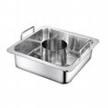 Square Stainless Steel Pot with Partition (2 Compartment)  Cooking Utensils 6