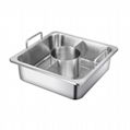 Square Stainless Steel Pot with Partition (2 Compartment)  Cooking Utensils 7