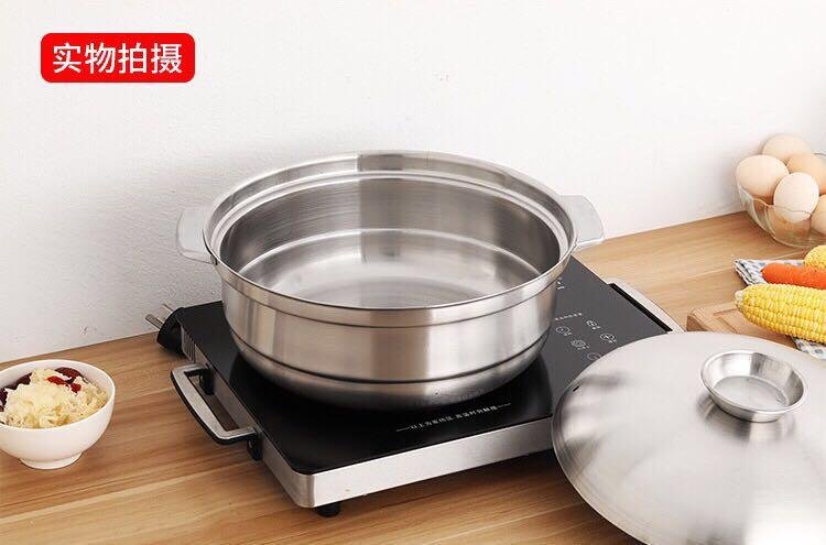 Restaurant Hot Pot with Lid Stainless Steel Home Cooking Soup Pot  4