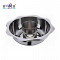 S/S lotus shape Shabu Shabu Hot Pot with central pot Available Gas stove