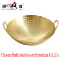 cooking utensils Chinese Manufacturer Hammered Brass Wok Pan Use for Gas Stove 3