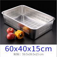 Hotel Restaurant Food Pans Container Kitchenware S/S Material Drainage Trays 7