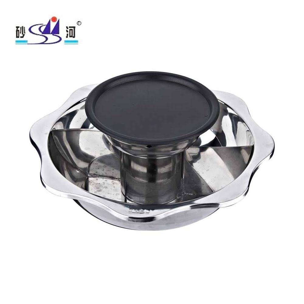 yin yang pan with BBQ grill 2 layer hot pot use for Radiant-cooker summer sales 3