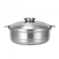 廠家不鏽鋼深湯鍋商用加厚雙耳白鋼鍋大容量電磁爐復底湯煲訂製