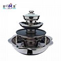 Chinesesque cookware 4 tier pagoda chafing shabu hot oot BBQ grill for Serving 4