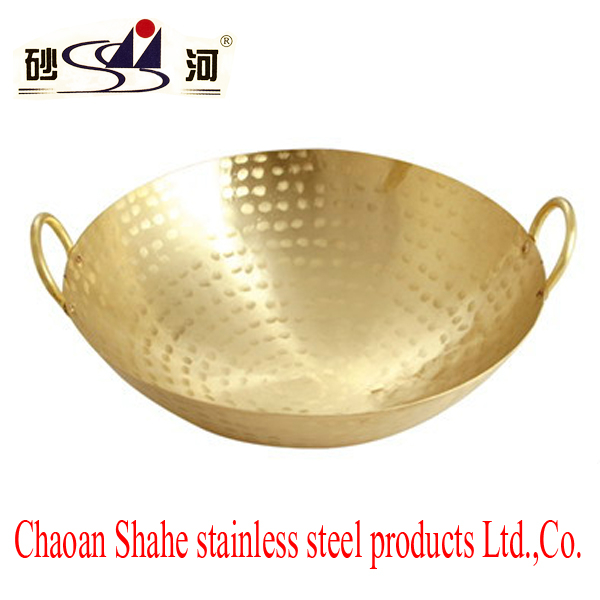 kitchen Catering appliance extremely thickness brass woks Available Gas furnace 2