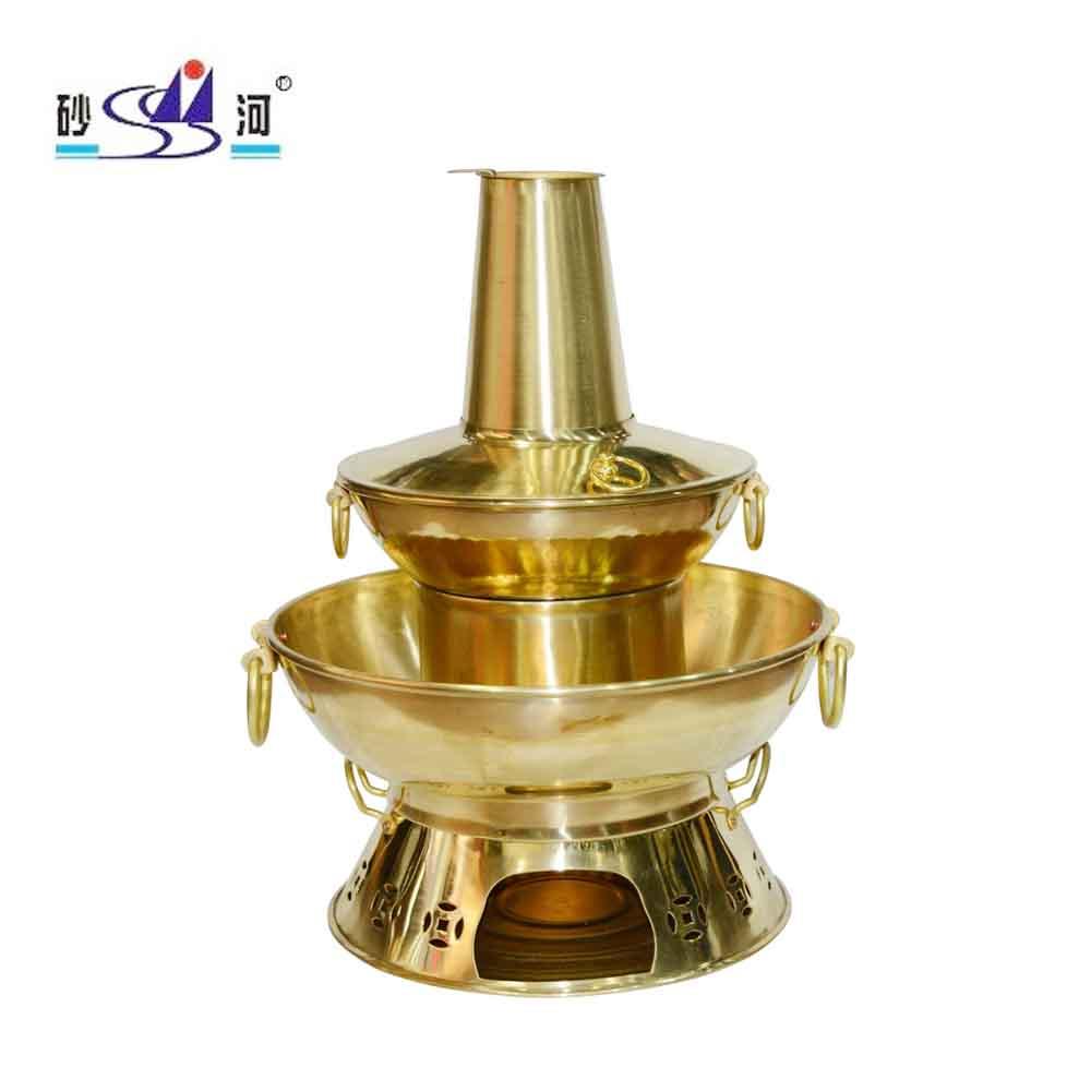 Quality thickened copper steamboat hot pot with charcoal stove 2