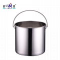 Catering kitchenware handheld S/S with swing handle straight body pail bucket 2