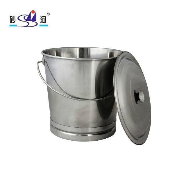 Catering kitchenware handheld S/S with swing handle straight body pail bucket 3