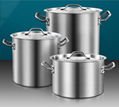 Deep drawing stainless steel stock pot（container）small lot order available