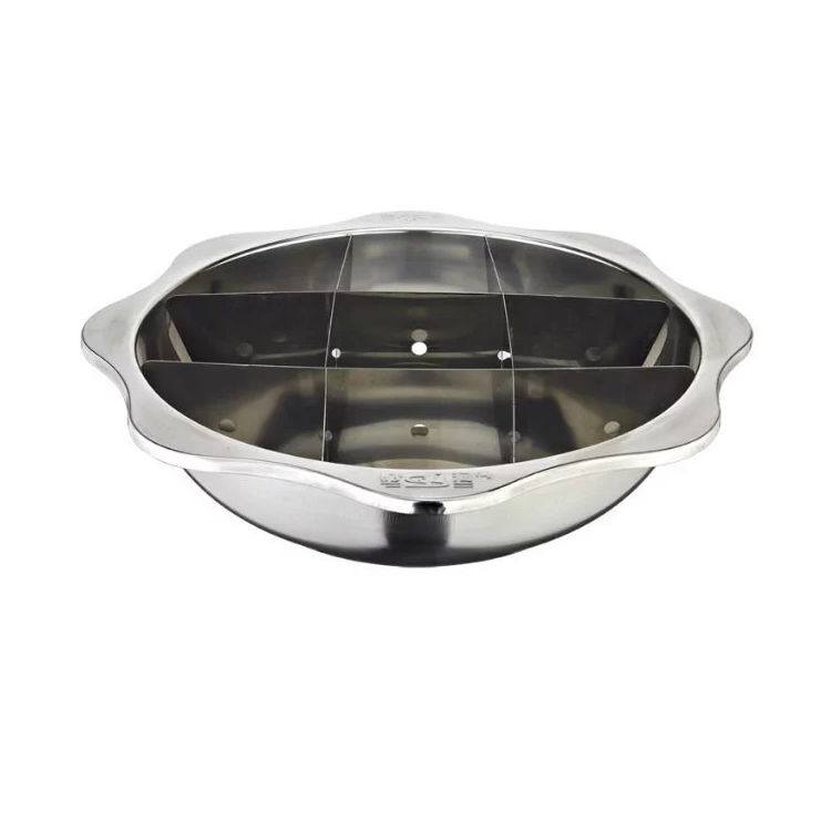 Wholesale stainless steel hot pot Jiugong Grids（tic tac toe）9-Box Grid Hot Pot 4