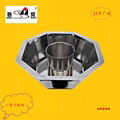 S/S Octagonal shape Shabu Shabu Hot Pot with central pot Available Gas stove 1