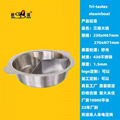  lotus shape pan Bulkhead into “Y” style 3 grids hot pot for home hot pot store 3