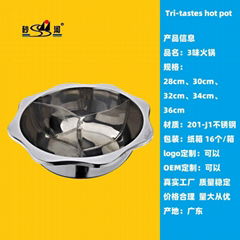 Separated into tri sections hot pot small lot order available