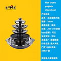 Chinese style Stainless Steel Five Layer Fondue 3
