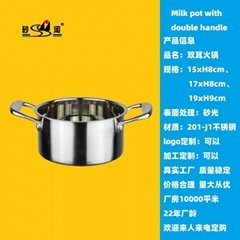 Stainless steel pot，tri ply material steamboat hot pot