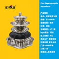 Stainless steel five layers hot pot with