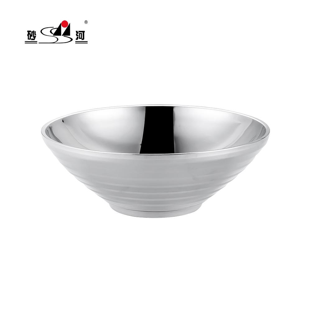 stainless steel Hammer point bouble wall soup noodle bowls  3