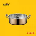 Tri-layer steel hammered finishes soup pot Available gas stove induction cooker     2