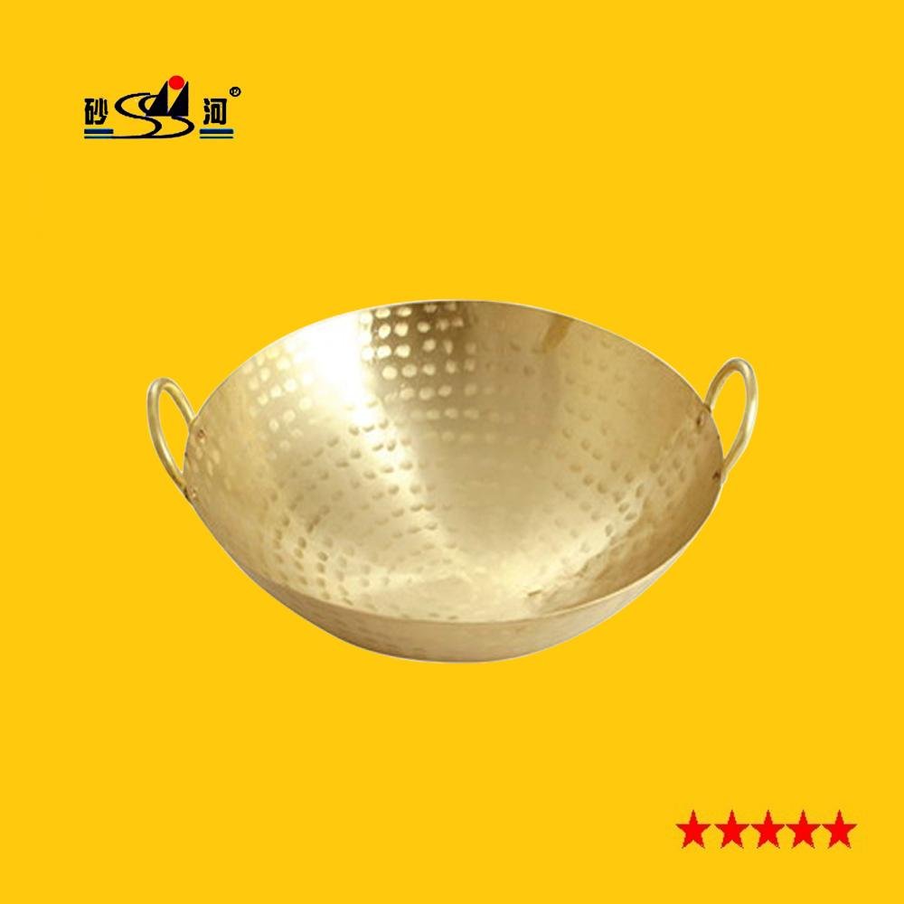 kitchen Catering appliance extremely thickness brass woks Available Gas furnace 3