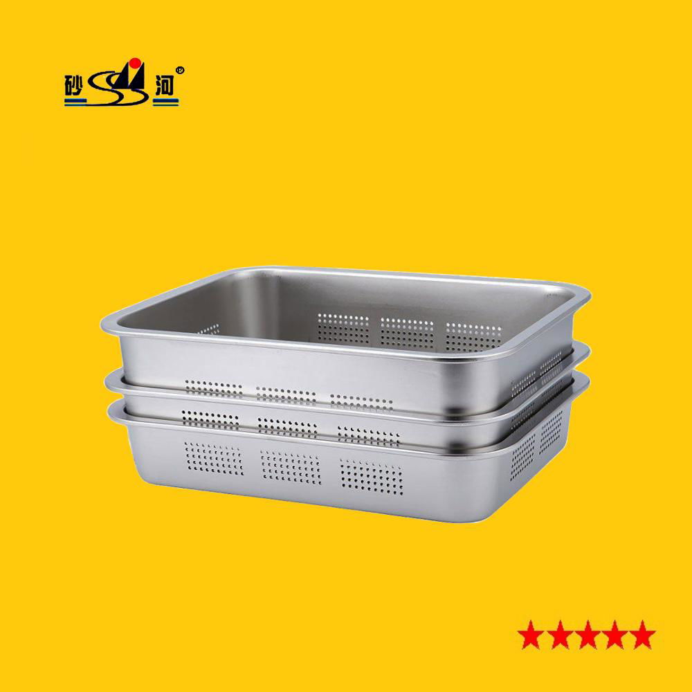 Hotel Restaurant Food Pans Container Kitchenware S/S Material Drainage Trays 2