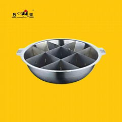 s/s hot pot with Nine Grids (Tic Tac Toe) Available Induction Cooker & gas stove