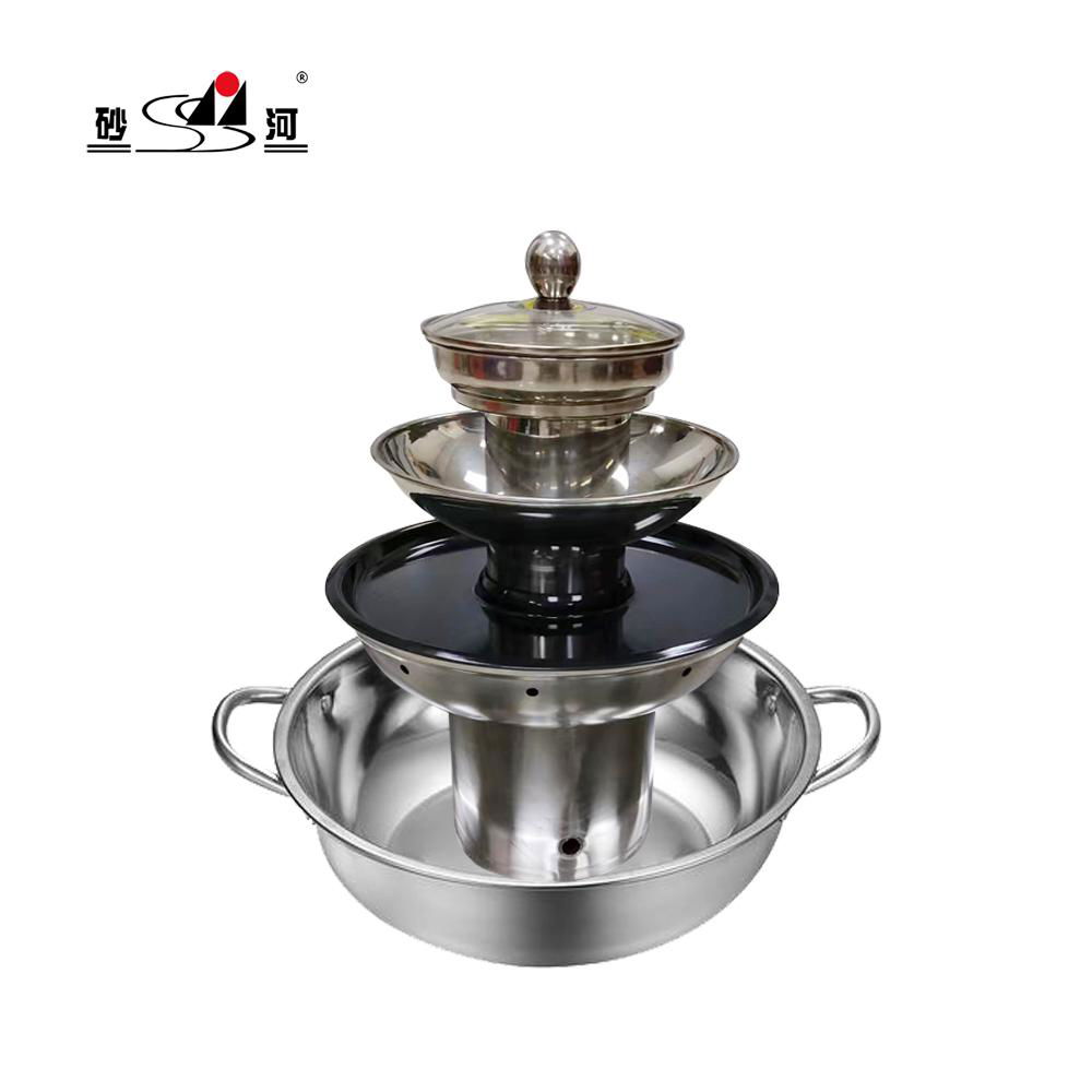 Four storeys hot pot steamboat with grill 3