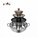 Four storeys hot pot steamboat with grill