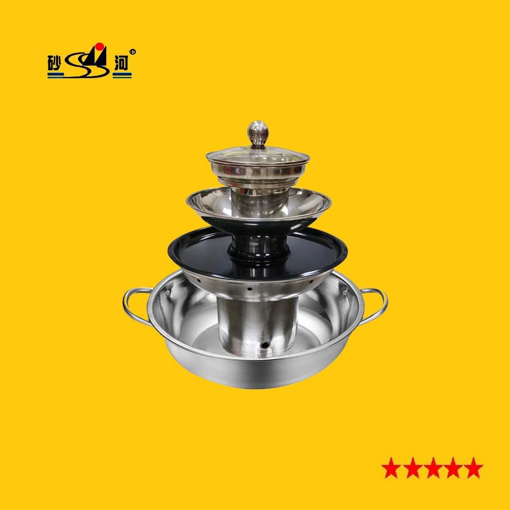 Four storeys hot pot steamboat with grill 2