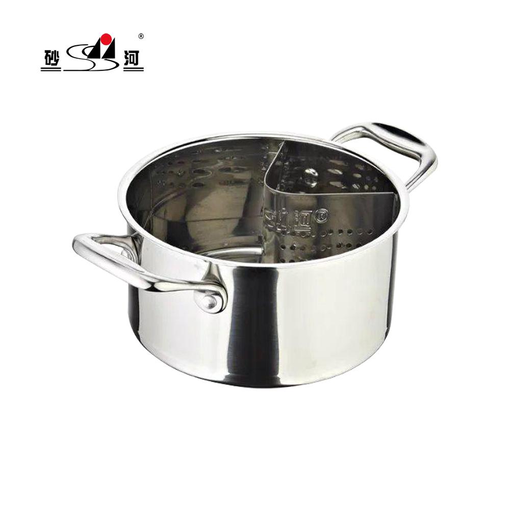 stainless steel stock pot with separation slag baffle for hot pot 3