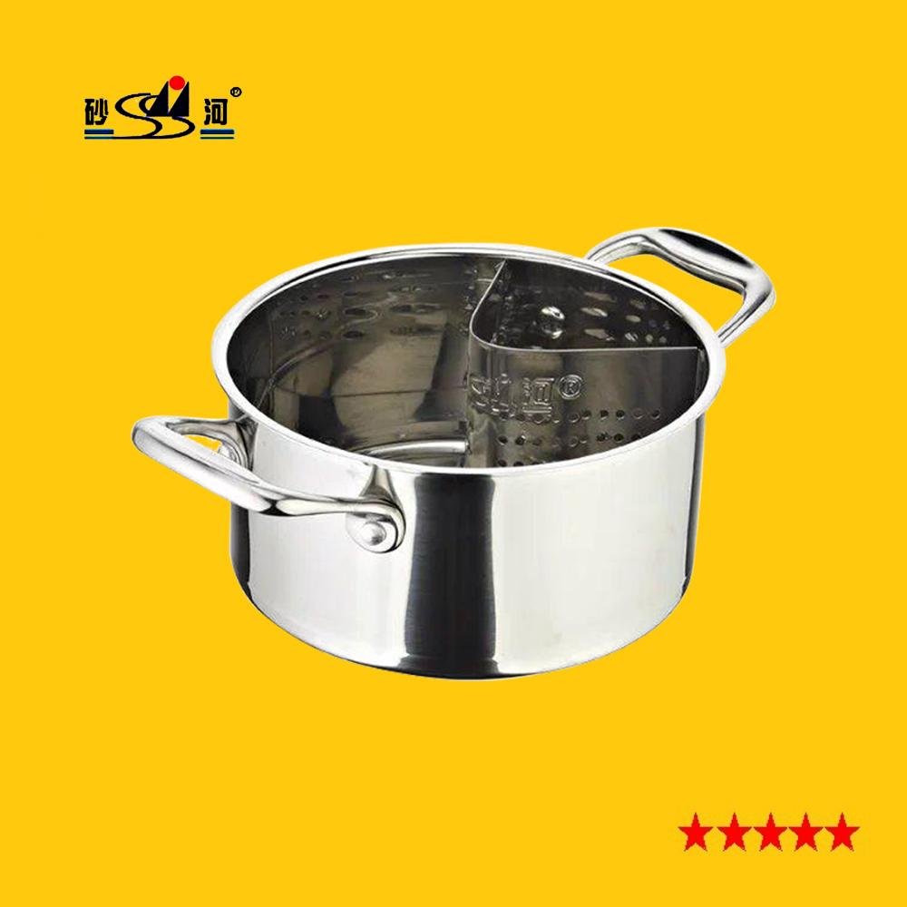 stainless steel stock pot with separation slag baffle for hot pot 4