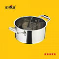 stainless steel stock pot with separation slag baffle for hot pot