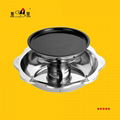  Hot pot divided into two sections with barbecue Available Radiant-cooker