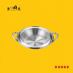 hotsale cook ware s/s double handle shallow saucepan available induction cooker 