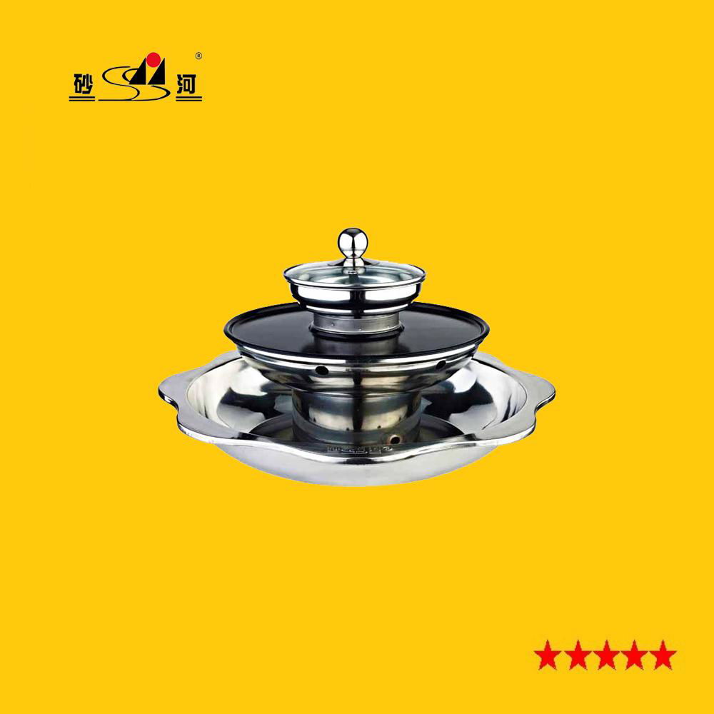 steamboat with teppanyaky BBQ grill & steamer 4 layer Integrated hot pot  4